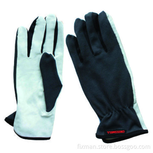 Working Safety Mechanics Gloves with Two-way Stretch Spandex Back and Velcro Closure Elastic Cuff